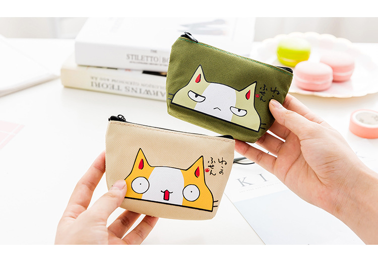Oxford cloth cat change purse waterproof express coin bag key bag card bag easy to carry