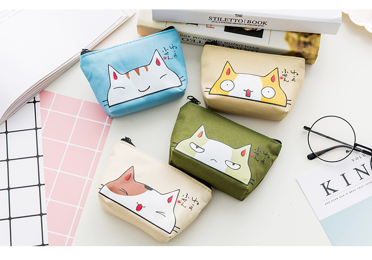 Oxford cloth cat change purse waterproof express coin bag key bag card bag easy to carry