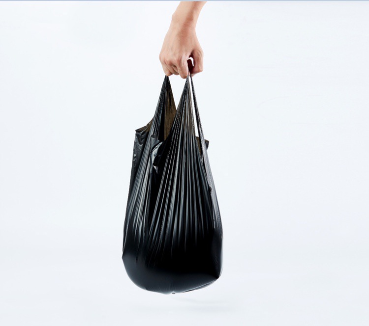 Vest-Style Garbage Bag Household Thickened Medium and Large Size Black Handbag Vest-Style Garbage Bag Wholesale Plastic Bag Kitchen