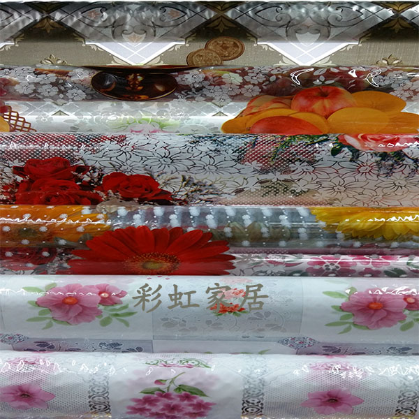 PVC Transparent Printed Tablecloth Waterproof Oil-Proof Tablecloth Disposable Tableclothes Crystal Tablecloth