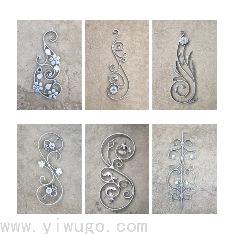 Hand-Forged Iron Parts Iron Staircase Gate Accessories Flower Pieces Spirit Plate Flower Support Foreign Trade