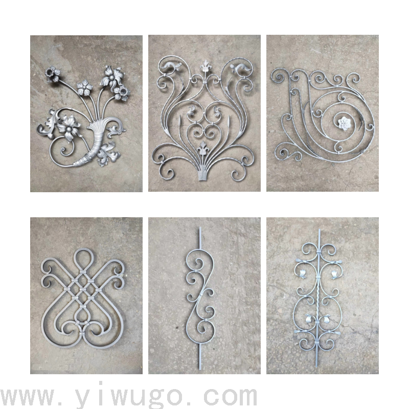 Hand-Forged Iron Parts Iron Staircase Gate Accessories Flower Pieces Spirit Plate Flower Support Foreign Trade