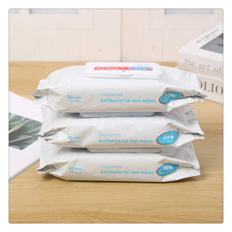 60pcs 99.99% Stabbed wipes, Stabbed with a cover wet, equipped with disposable wipes