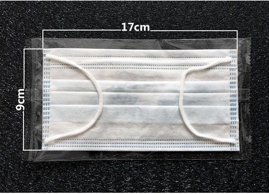 Factory Wholesale Disposable Civil Mask Independent Packaging Three-Layer Meltblown Fabric Dustproof Thickened Single Piece Independent Packaging