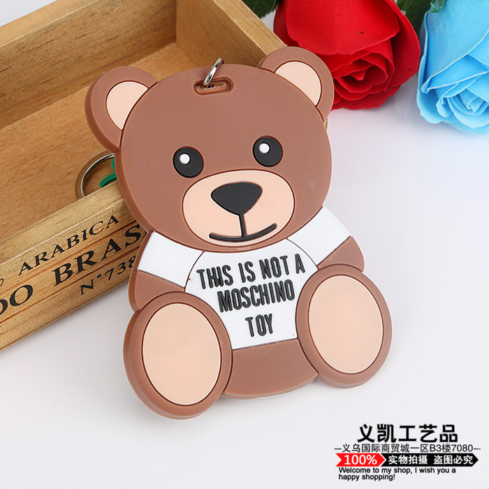 Creative Cartoon Three-Dimensional Silicone Card Set Certificate Holder Bus Card Holder Keychain