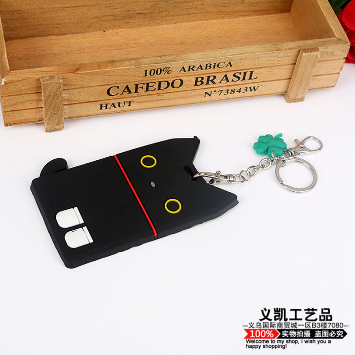 Creative Cartoon Three-Dimensional Silicone Card Set Certificate Holder Bus Card Holder Keychain