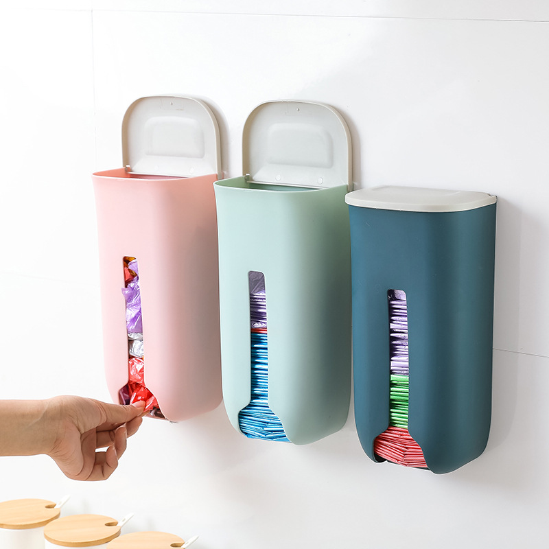 Plastic Bag Storage Box Wall Hanging Garbage Extraction Bag Box Kitchen Clutter Organizing Box Plastic Bag Storage Box
