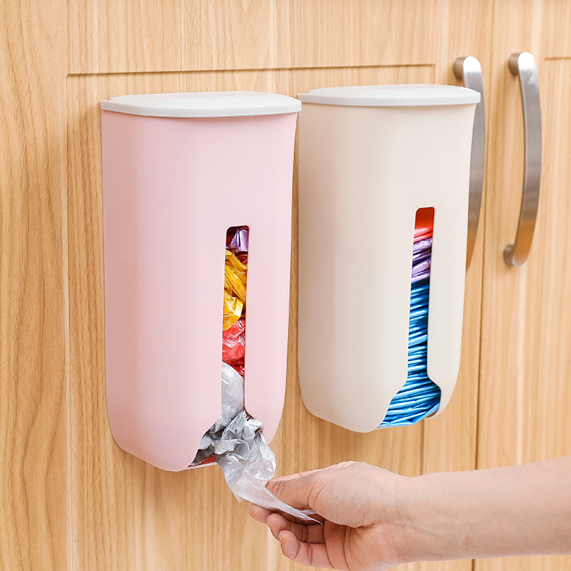 Plastic Bag Storage Box Wall Hanging Garbage Extraction Bag Box Kitchen Clutter Organizing Box Plastic Bag Storage Box