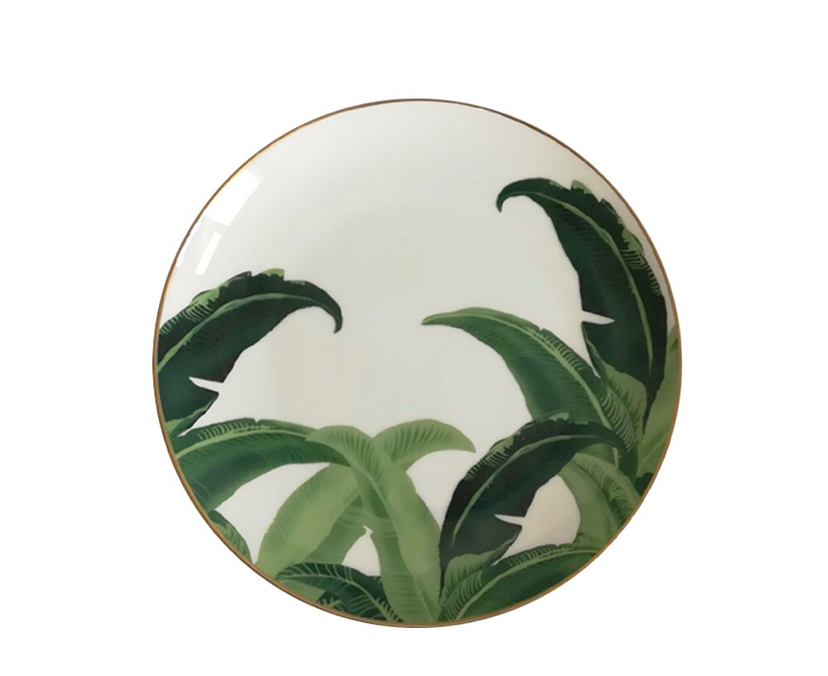 High Bone China Dish Ceramic Western Cuisine Plate Tableware Japanese Banana Leaf Table round Plate Flat Plate Shallow Plate Large Tray High Bone China Dish Ceramic Western Cuisine Plate Tableware Japanese Banana Leaf Table round Plate Flat Plate Shallow Plate Large Tray