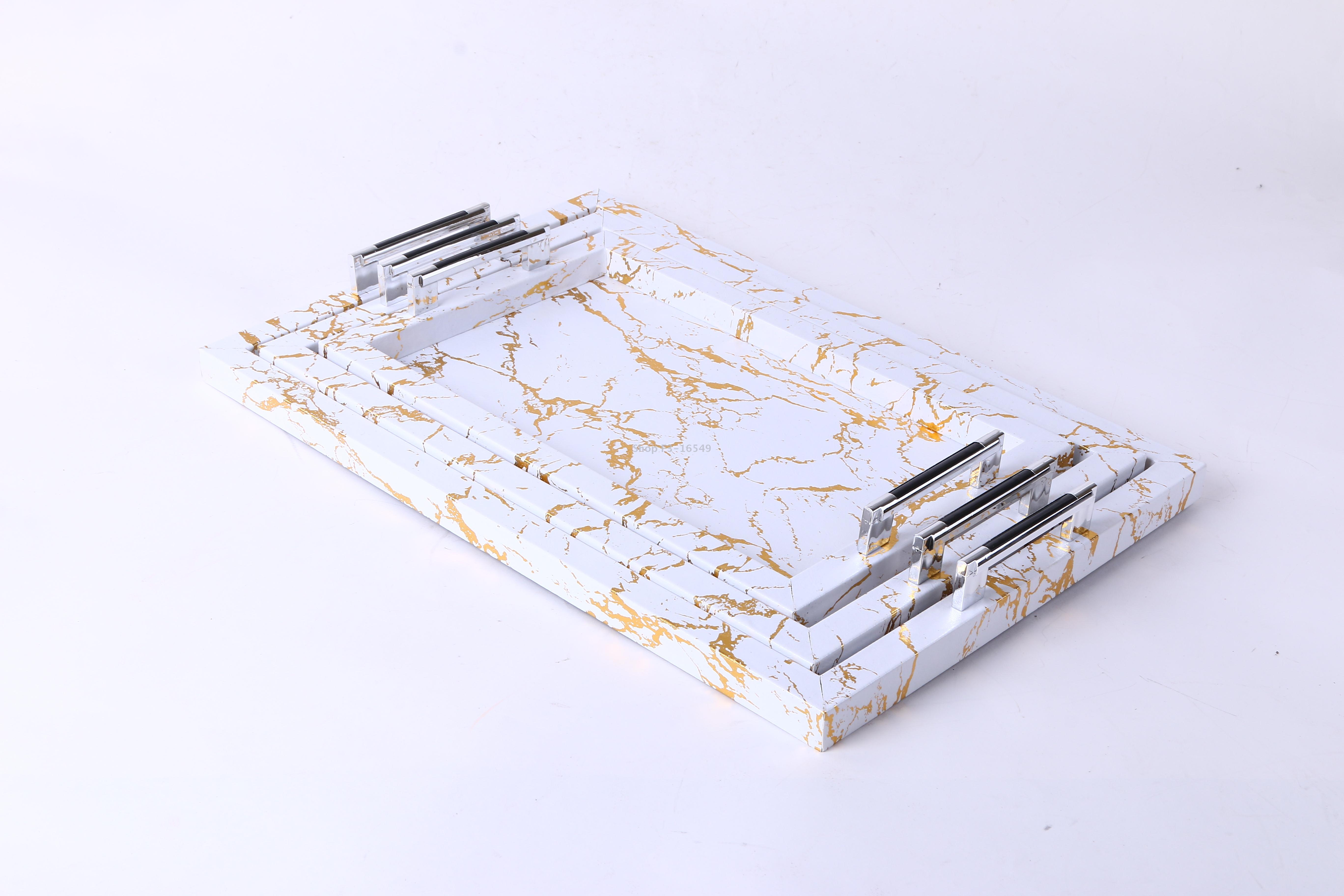 Placed European imitation Marbling tray tray can be found in rectangular wine restaurant teacup Tray HOTEL KTV plate
