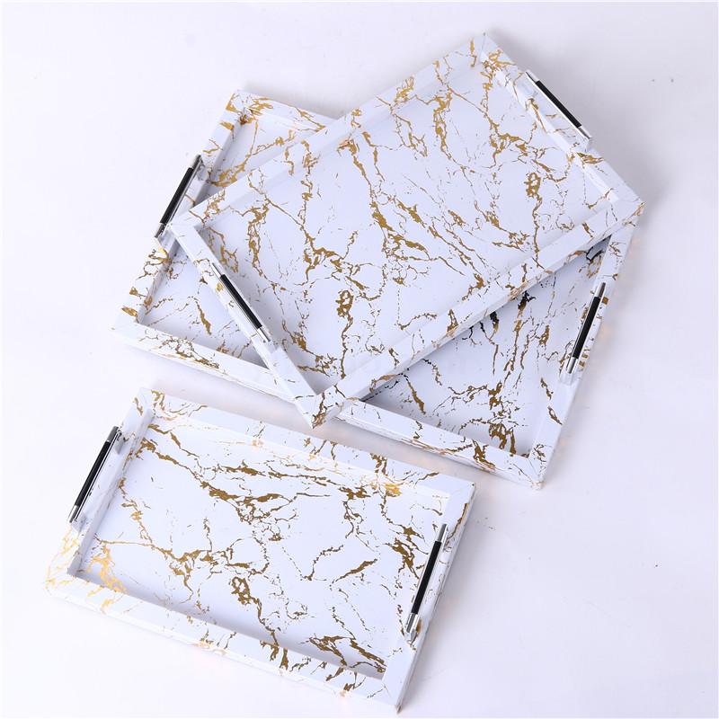 Placed European imitation Marbling tray tray can be found in rectangular wine restaurant teacup Tray HOTEL KTV plate