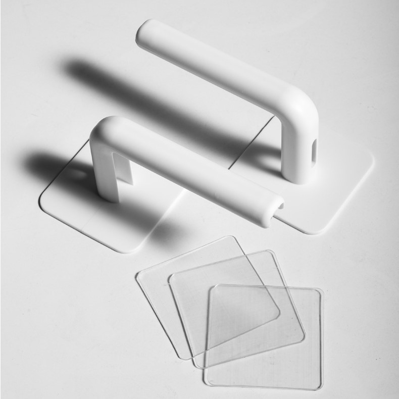 2 PCs No Trace Stickers Storage Rack Kitchen and Bathroom Wall-Mounted Shelf Pot Cover Rack Tissue Holder Plastic Wrap Rack Hook 1308