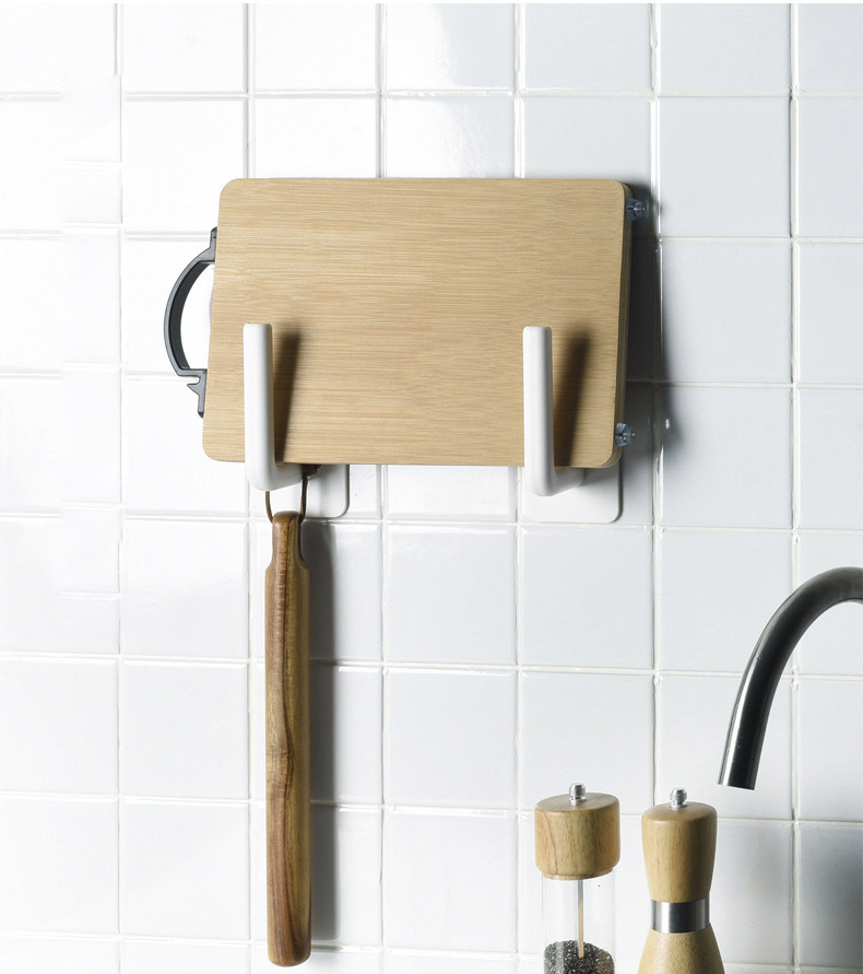 2 PCs No Trace Stickers Storage Rack Kitchen and Bathroom Wall-Mounted Shelf Pot Cover Rack Tissue Holder Plastic Wrap Rack Hook 1308 2 PCs No Trace Stickers Storage Rack Kitchen and Bathroom Wall-Mounted Shelf Pot Cover Rack Tissue Holder Plastic Wrap Rack Hook 1308