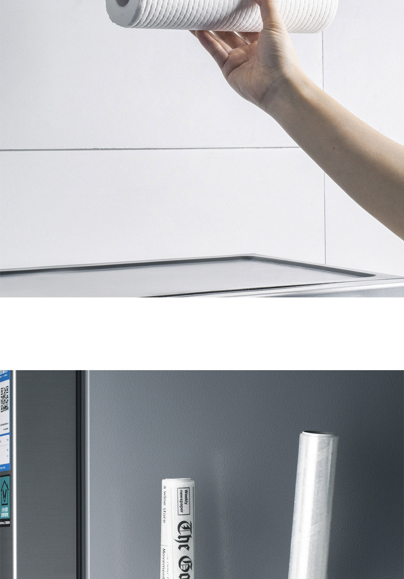 2 PCs No Trace Stickers Storage Rack Kitchen and Bathroom Wall-Mounted Shelf Pot Cover Rack Tissue Holder Plastic Wrap Rack Hook 1308 2 PCs No Trace Stickers Storage Rack Kitchen and Bathroom Wall-Mounted Shelf Pot Cover Rack Tissue Holder Plastic Wrap Rack Hook 1308