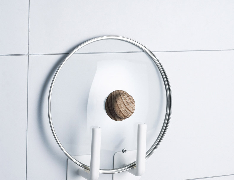 2 PCs No Trace Stickers Storage Rack Kitchen and Bathroom Wall-Mounted Shelf Pot Cover Rack Tissue Holder Plastic Wrap Rack Hook 1308 2 PCs No Trace Stickers Storage Rack Kitchen and Bathroom Wall-Mounted Shelf Pot Cover Rack Tissue Holder Plastic Wrap Rack Hook 1308