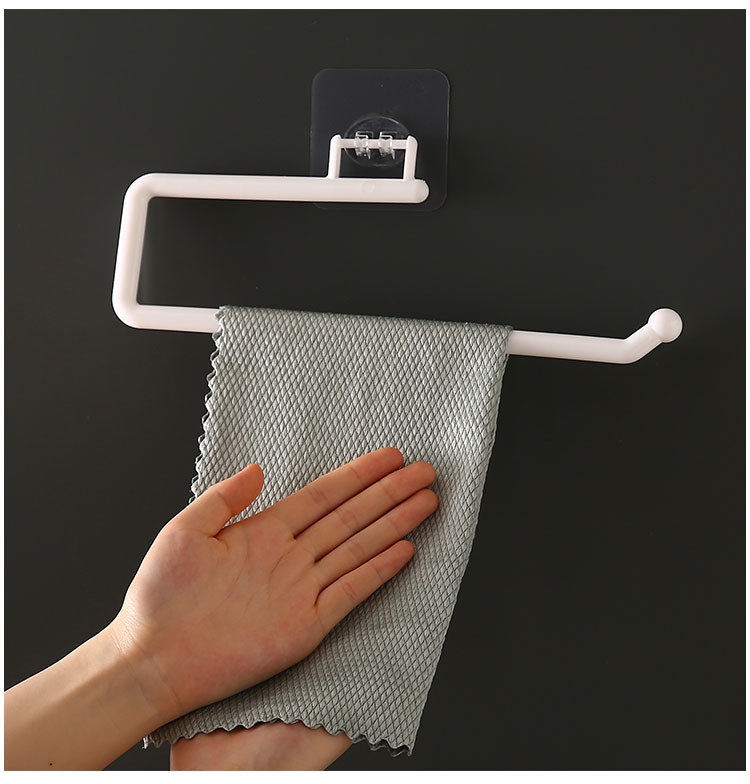Kitchen Towel Rack Wall Hanging Lazy Rag Rack Punch-Free Toilet Paper Roll Holder Plastic Wrap Storage Rack Bathroom Towel Rack Kitchen Towel Rack Wall Hanging Lazy Rag Rack Punch-Free Toilet Paper Roll Holder Plastic Wrap Storage Rack Bathroom Towel Rack