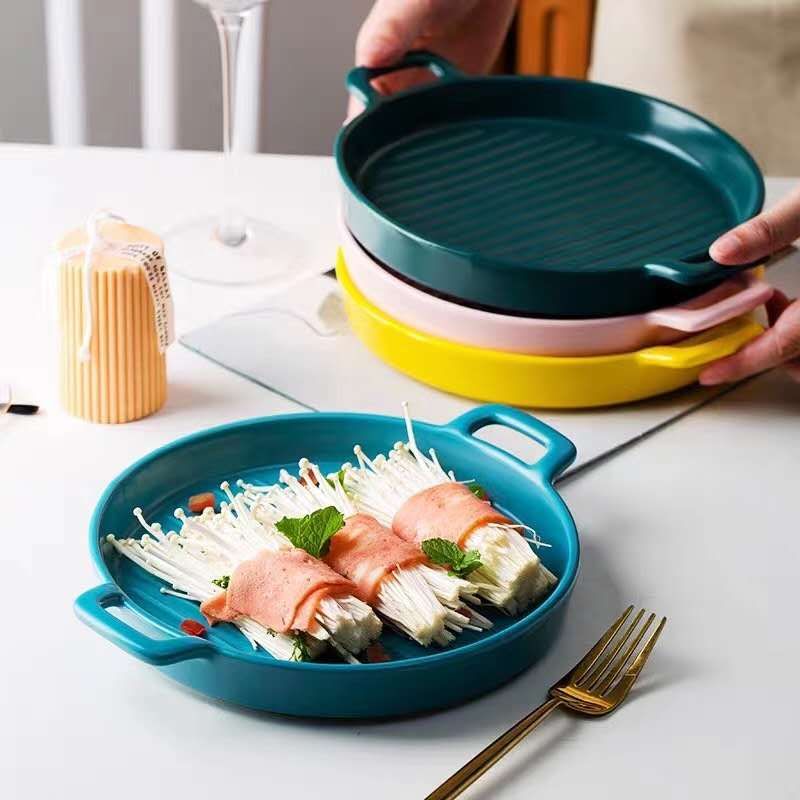 Ceramic Ovenware Pizza Tray Color Glaze Tray Oven Tray New