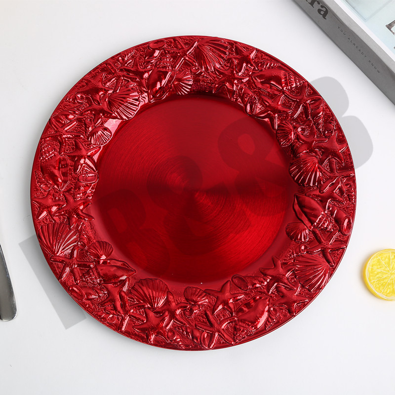 2020 New European-Style Plate Hotel Wedding Mat Plate Plastic Plate Electroplating Craft Plate Decorative Tray