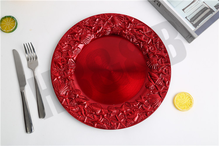 2020 New European-Style Plate Hotel Wedding Mat Plate Plastic Plate Electroplating Craft Plate Decorative Tray