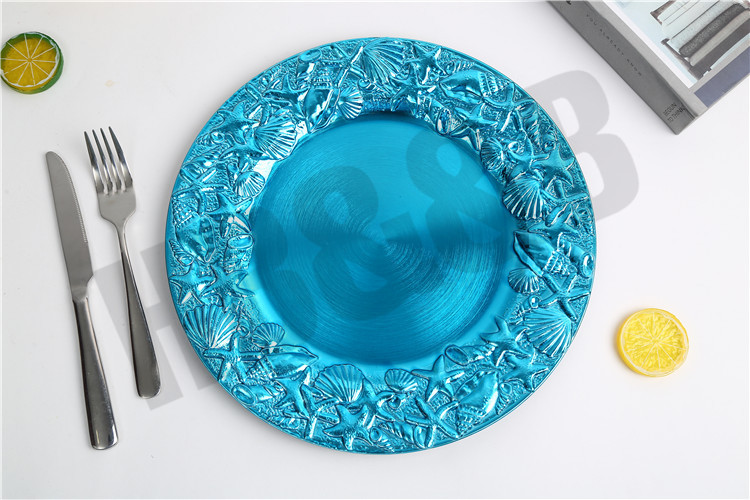2020 New European-Style Plate Hotel Wedding Mat Plate Plastic Plate Electroplating Craft Plate Decorative Tray