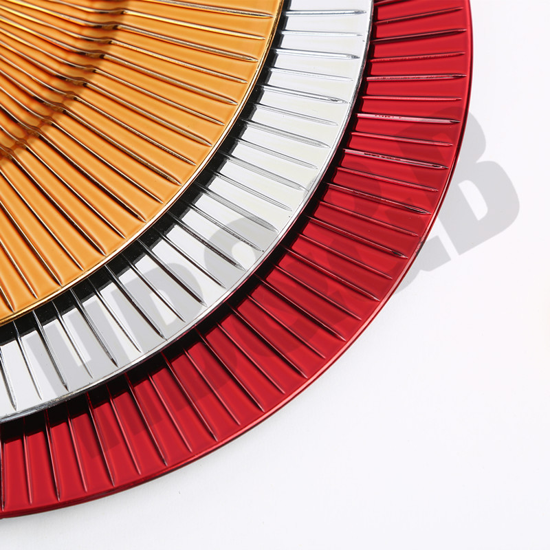 2020 New European-Style Plate Hotel Wedding Mat Plate Plastic Plate Electroplating Craft Plate Decorative Tray
