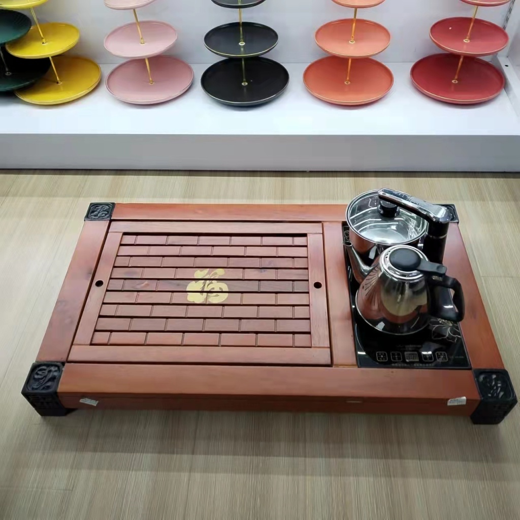 New Tea Tray Solid Wood Tea Tray Fu Character Tea Tray All Sizes Have Home-Use Tea Tray Manual Induction Cooker New Tea Tray Solid Wood Tea Tray Fu Character Tea Tray All Sizes Have Home-Use Tea Tray Manual Induction Cooker