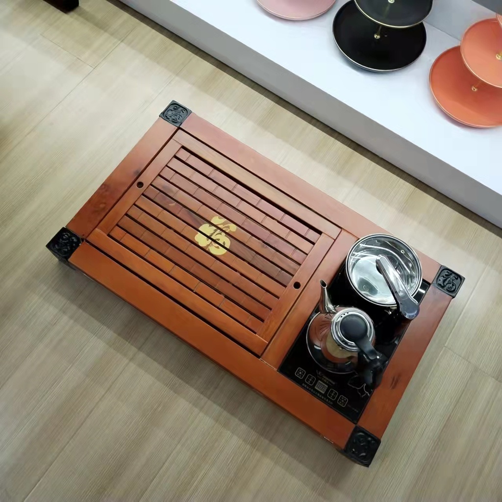 New Tea Tray Solid Wood Tea Tray Fu Character Tea Tray All Sizes Have Home-Use Tea Tray Manual Induction Cooker New Tea Tray Solid Wood Tea Tray Fu Character Tea Tray All Sizes Have Home-Use Tea Tray Manual Induction Cooker
