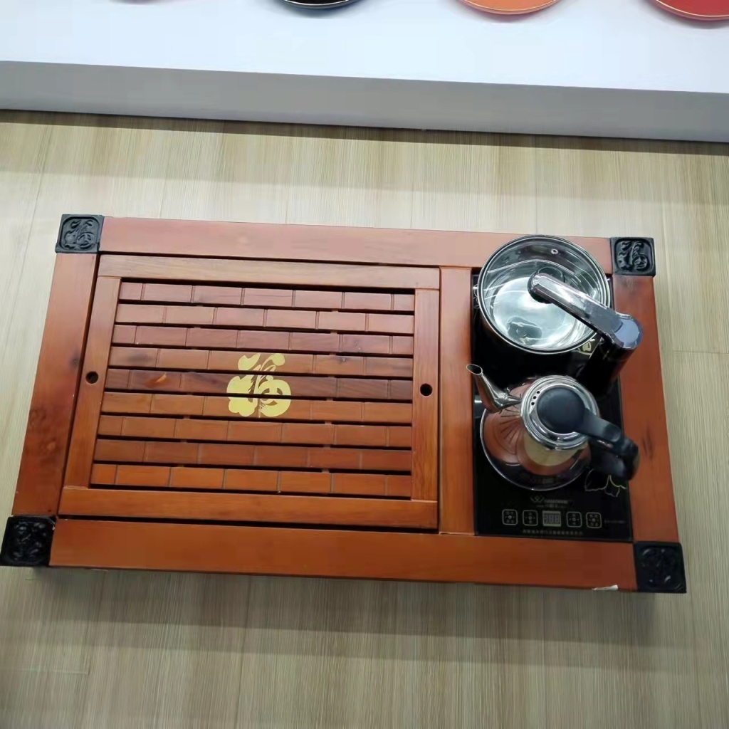 New Tea Tray Solid Wood Tea Tray Fu Character Tea Tray All Sizes Have Home-Use Tea Tray Manual Induction Cooker New Tea Tray Solid Wood Tea Tray Fu Character Tea Tray All Sizes Have Home-Use Tea Tray Manual Induction Cooker