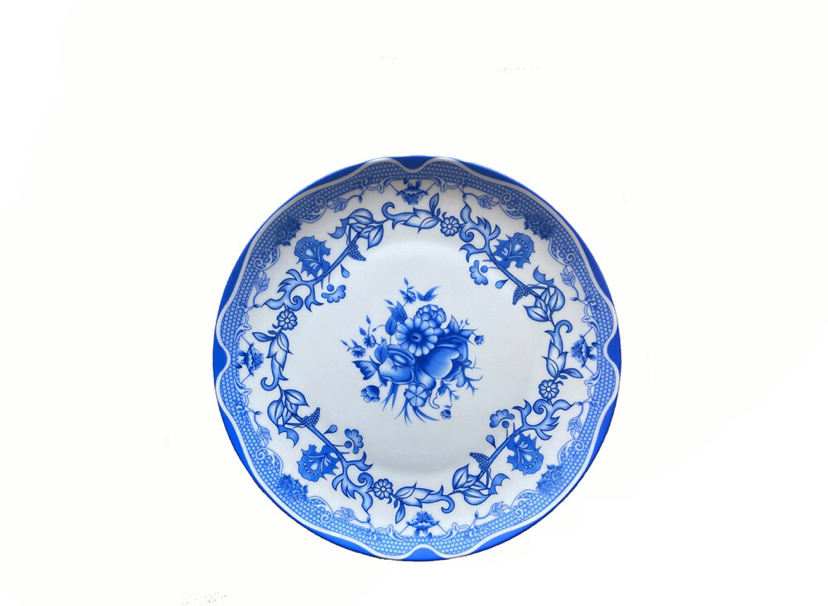 Bone China Flat Plate Tableware Ceramic Large Plate Tray Shallow Plate Disc Blue and White Fruit Cake Plate Bone China Flat Plate Tableware Ceramic Large Plate Tray Shallow Plate Disc Blue and White Fruit Cake Plate