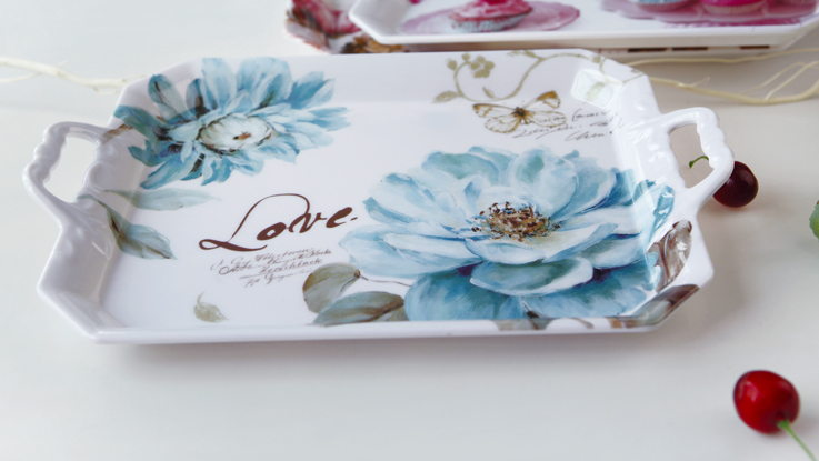A1 Melamine Tableware Extra Thick Band Handle Rectangular Tray Fruit Plate European Water Cup Tray Tea Tray Household A1 Melamine Tableware Extra Thick Band Handle Rectangular Tray Fruit Plate European Water Cup Tray Tea Tray Household