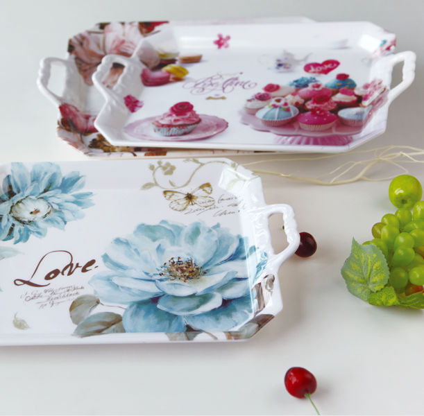 A1 Melamine Tableware Extra Thick Band Handle Rectangular Tray Fruit Plate European Water Cup Tray Tea Tray Household A1 Melamine Tableware Extra Thick Band Handle Rectangular Tray Fruit Plate European Water Cup Tray Tea Tray Household