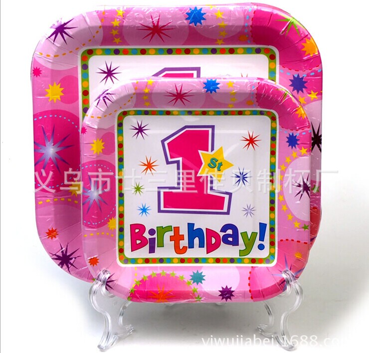 Cartoon paper tray tray cake plates birthday parties party party wedding square tray