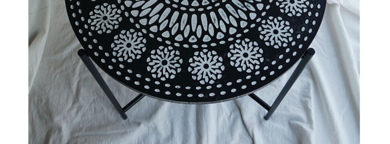 Retro Nordic Practical Distressed Bed & Breakfast Iron Folding Small Coffee Table Tray Artistic Designer Cool Side Table