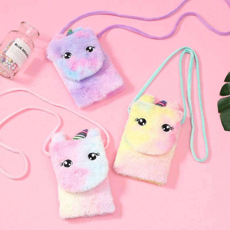 The Creative new unicorn cartoon zero wallet children cat plush express zero wallet key pendant bag card The Creative new unicorn cartoon zero wallet children cat plush express zero wallet key pendant bag card