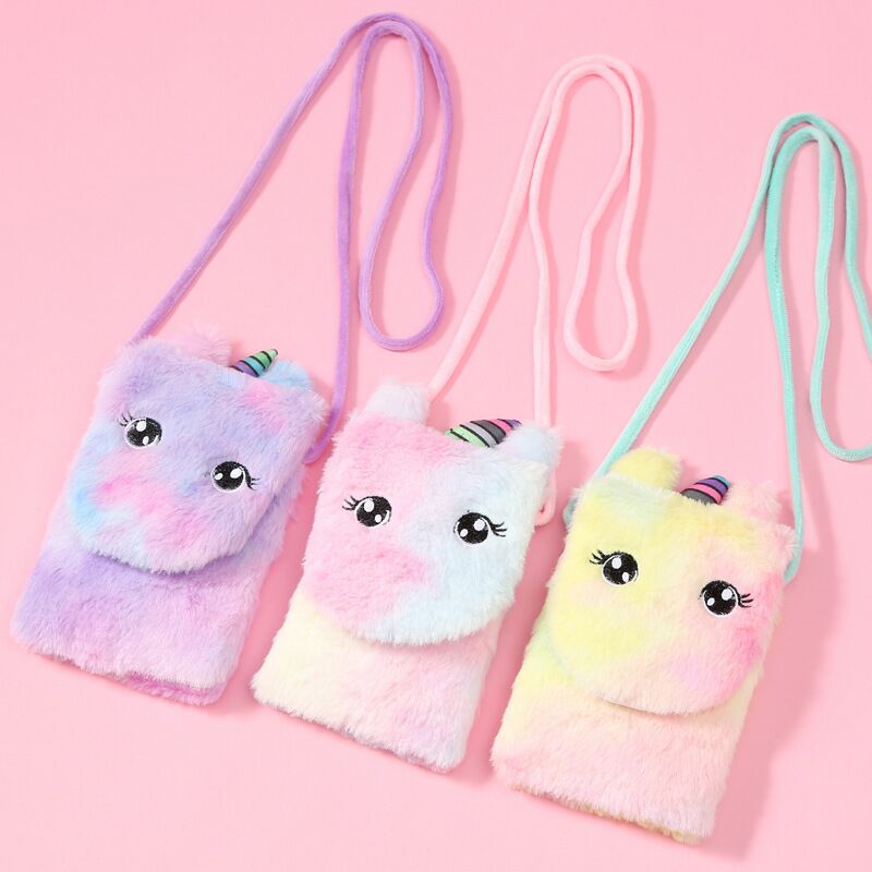 The Creative new unicorn cartoon zero wallet children cat plush express zero wallet key pendant bag card The Creative new unicorn cartoon zero wallet children cat plush express zero wallet key pendant bag card