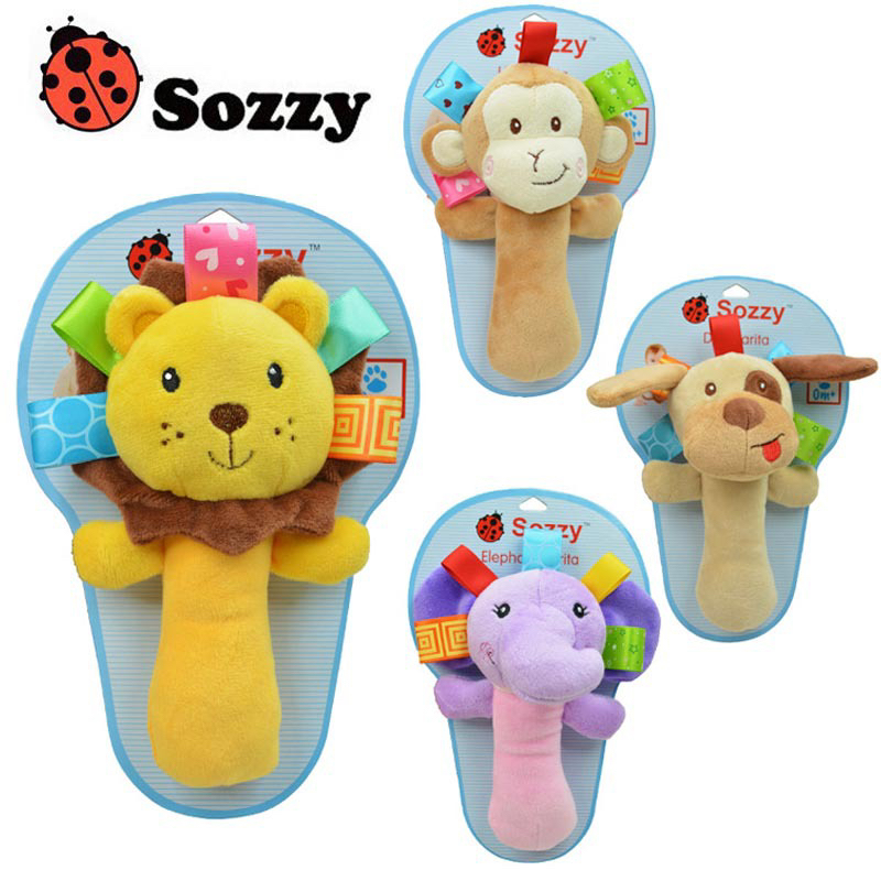 Baby Animal Hand Stick Baby Stick Elephant Monkey Puppy Variety of Color Card Packaging