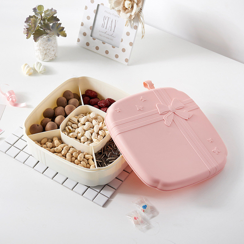 New Creative Dried Fruit Box European-Style Sealed Candy Plate Plastic Multi-Grid Snack Storage Box with Lid New Creative Dried Fruit Box European-Style Sealed Candy Plate Plastic Multi-Grid Snack Storage Box with Lid