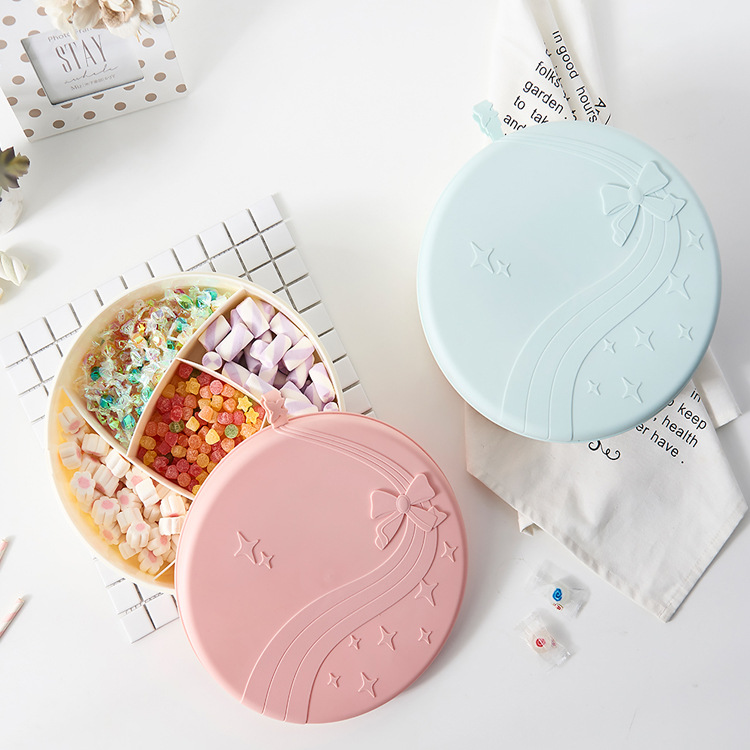 New Creative Dried Fruit Box European-Style Sealed Candy Plate Plastic Multi-Grid Snack Storage Box with Lid New Creative Dried Fruit Box European-Style Sealed Candy Plate Plastic Multi-Grid Snack Storage Box with Lid