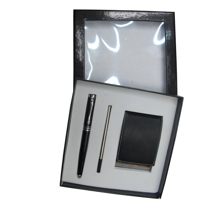High grade (PU card box, ball point pen, pen lens key button) men's Gift Set