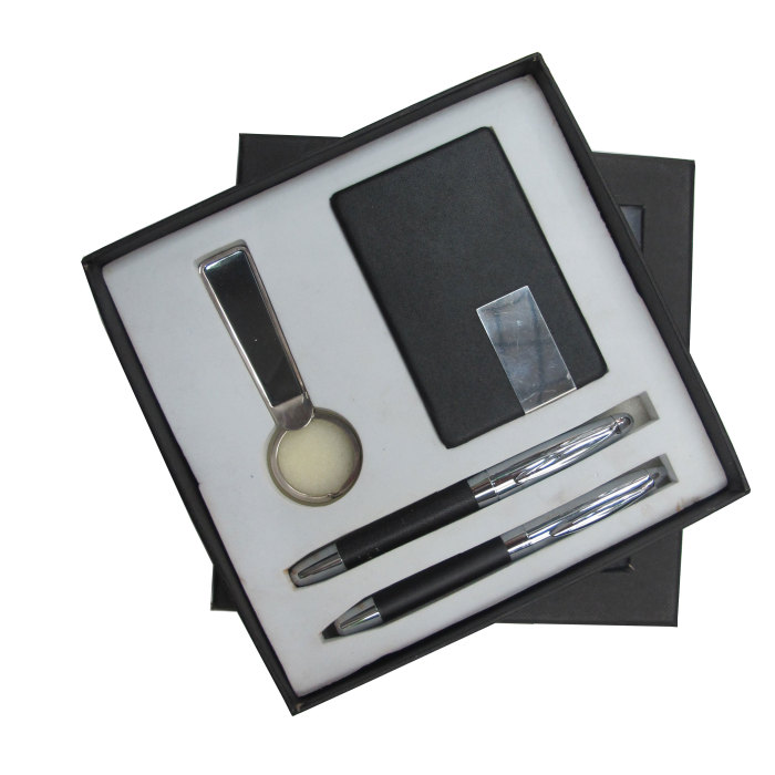 High grade (PU card box, ball point pen, pen lens key button) men's Gift Set