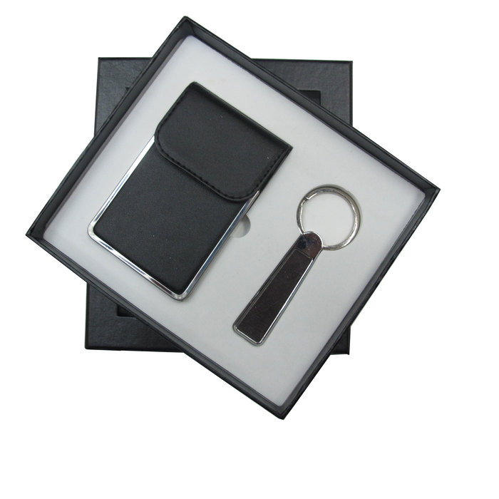 High grade (PU card box, ball point pen, pen lens key button) men's Gift Set