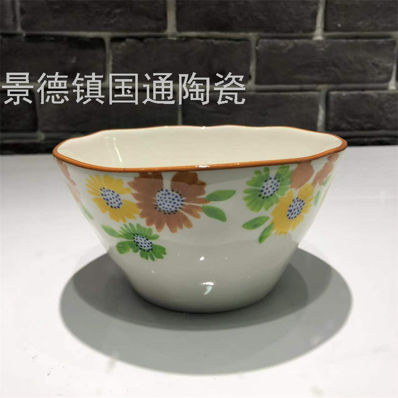 Ceramic Bowl Plate Export Salad Dish Steak Plate round Plate Palte in Blue and White Swing Plate Bread Plate Storage Tray