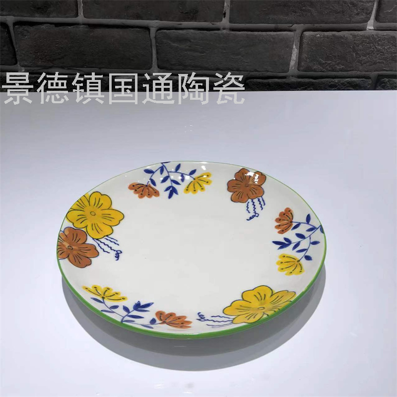Ceramic Bowl Plate Export Salad Dish Steak Plate round Plate Palte in Blue and White Swing Plate Bread Plate Storage Tray Ceramic Bowl Plate Export Salad Dish Steak Plate round Plate Palte in Blue and White Swing Plate Bread Plate Storage Tray