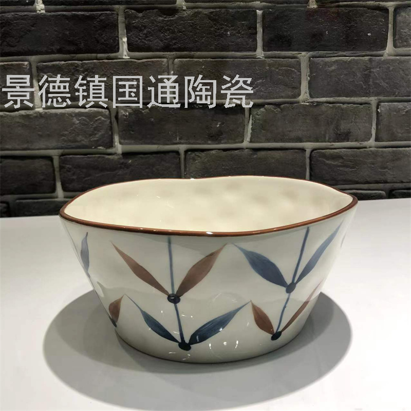Jingdezhen Household Ceramic Bowl and Dish Set Baking Tray Bread Plate Fish Dish Cold Plate Rice Bowl Noodle Bowl Binaural Baking Pan