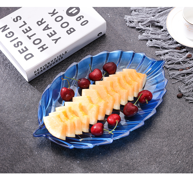 Leaf Crystal Food Grade PC Fruit Plate Shape Household Melon Seeds Candy Tray