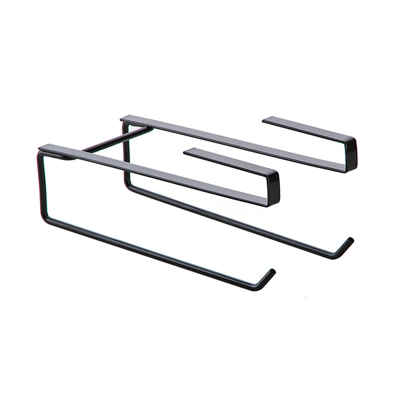 Kitchen Cabinet Punch-Free Iron Painting Towel Plastic Wrap Tissue Roll Paper Storage Rack