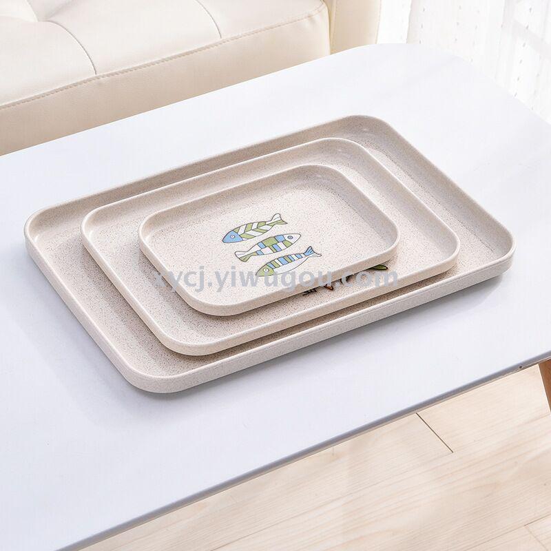 Creative Japanese wheat straw environmentally friendly square plate snack tray Creative Japanese wheat straw environmentally friendly square plate snack tray