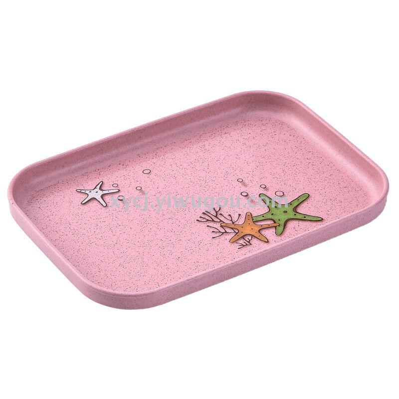 Creative Japanese wheat straw environmentally friendly square plate snack tray Creative Japanese wheat straw environmentally friendly square plate snack tray
