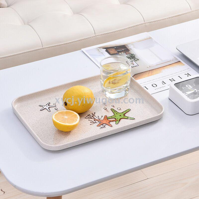 Creative Japanese wheat straw environmentally friendly square plate snack tray Creative Japanese wheat straw environmentally friendly square plate snack tray