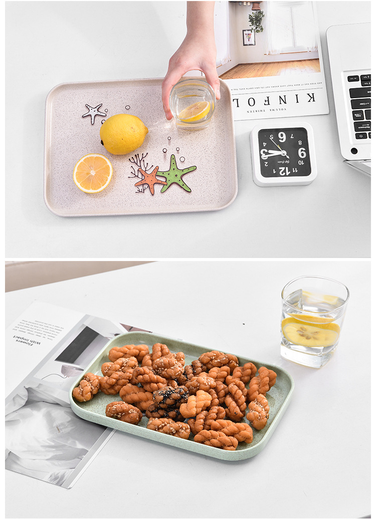 Creative Japanese Wheat Straw Environmental Protection Square Plate Household Dish Dessert Tray Western Cuisine Plate Tableware Wholesale Creative Japanese Wheat Straw Environmental Protection Square Plate Household Dish Dessert Tray Western Cuisine Plate Tableware Wholesale